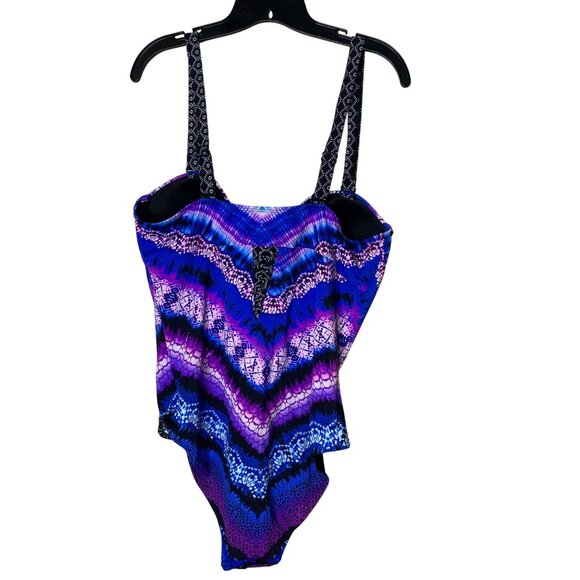 Swimsuits for All Women's 16 Plus Size Macrame Underwire One Piece Swimsuit - Picture 3 of 12